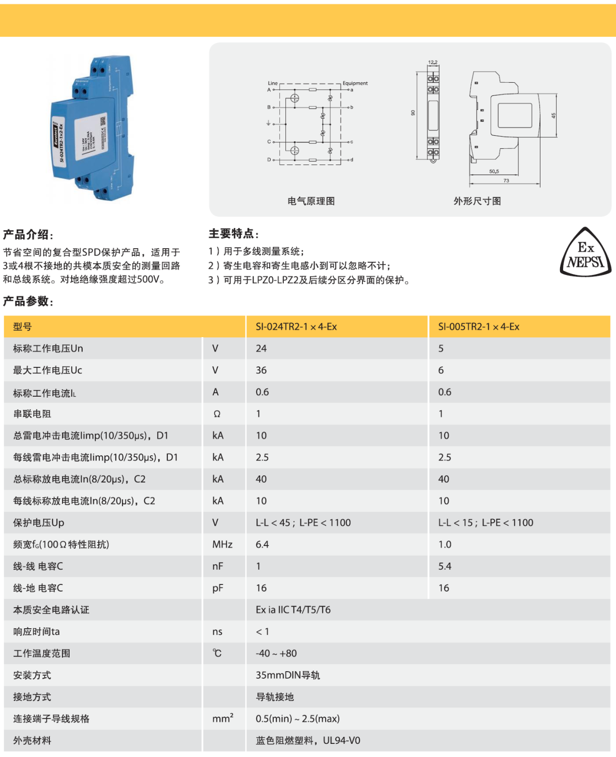 SI-024TR2-1x4-Ex 歐申信號防雷器：防爆環境下的高可靠性信號防護解決方案